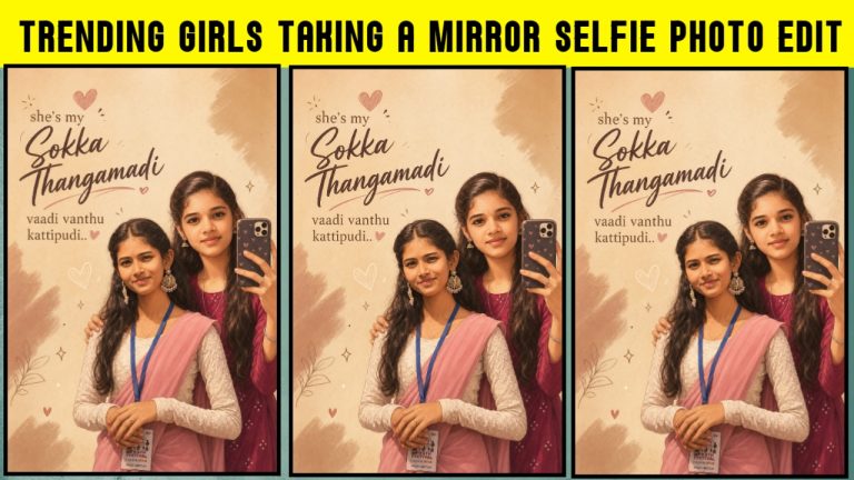 Friends Girls Taking A Mirror Selfie Trending Photo Editing